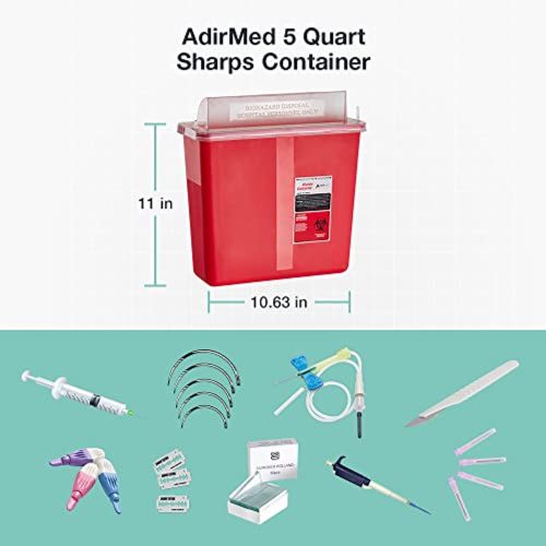 Features: DURABLE CONSTRUCTION. this container is made using sturdy, puncture-resistant plastic. To ensure secure disposal of sharps waste, EASY TO USE - Designed with a horizontal, mailbox-style lid so needles can be dropped in the container without direct contact of the outside APPROVED - Sharps Containers are produced in a registered factory SAFE FOR HOME- Ideal for home use where you are generating larger amounts of waste CAN BE USED IN UNSUPERVISED AREAS- Designed for use in unsupervised patient areas