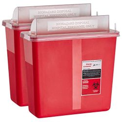 Features: DURABLE CONSTRUCTION. this container is made using sturdy, puncture-resistant plastic. To ensure secure disposal of sharps waste, EASY TO USE - Designed with a horizontal, mailbox-style lid so needles can be dropped in the container without direct contact of the outside APPROVED - Sharps Containers are produced in a registered factory SAFE FOR HOME- Ideal for home use where you are generating larger amounts of waste CAN BE USED IN UNSUPERVISED AREAS- Designed for use in unsupervised patient areas