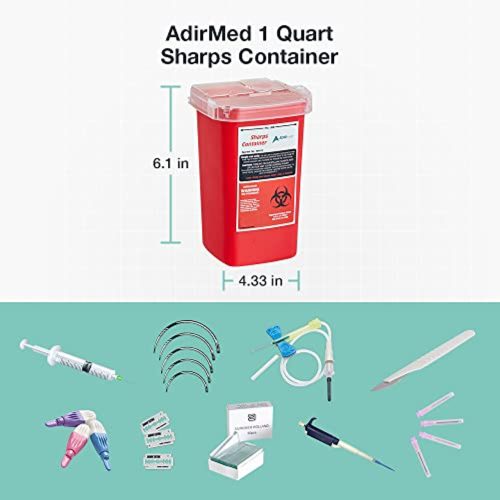 Agna Sharps & Needle Disposal Container 1 Quart