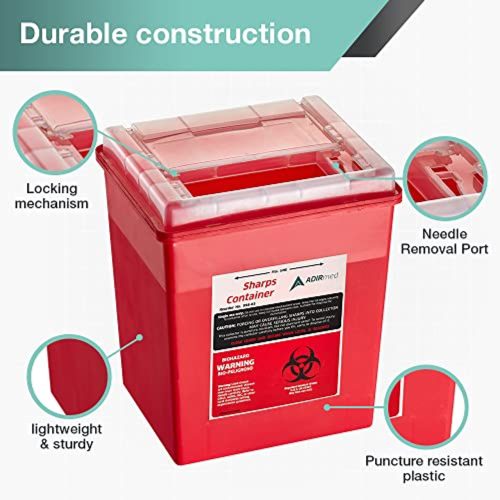 Agna Sharps Container 8 Quart Flip-Open Lid FDA 510k