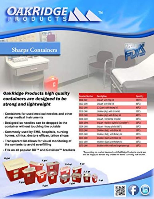Agna One Gallon Sharps Containers with Pop up Lid FDA 510k